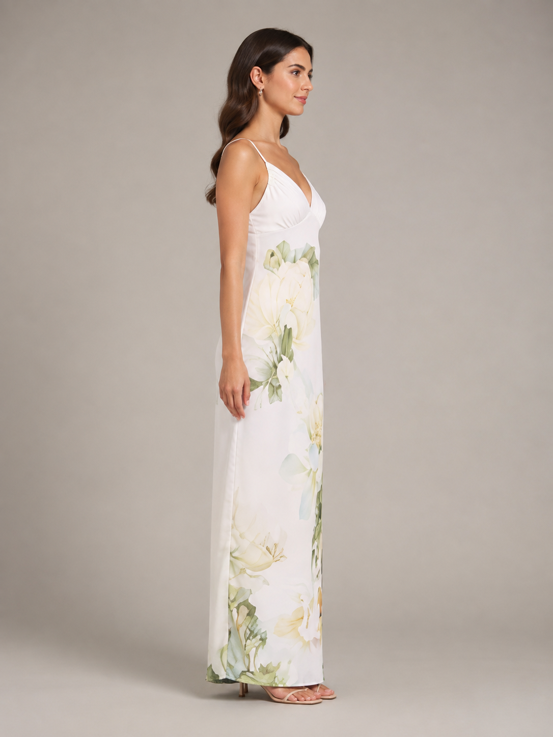 Vestido Longo Floral Jardim de Pérolas