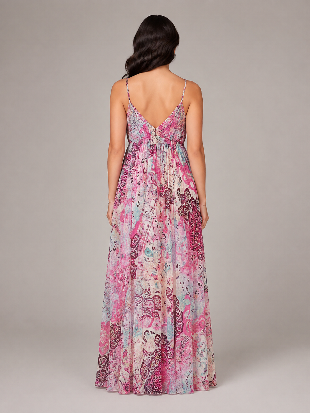 Vestido Longo Paisley Aurora Rosa