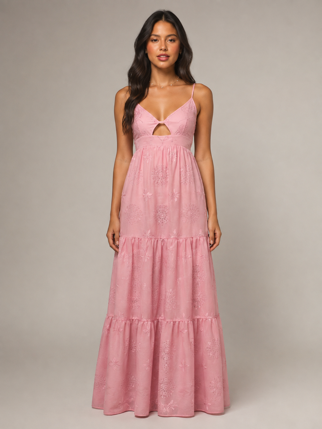 Vestido Longo Rosa Encanto Delicado