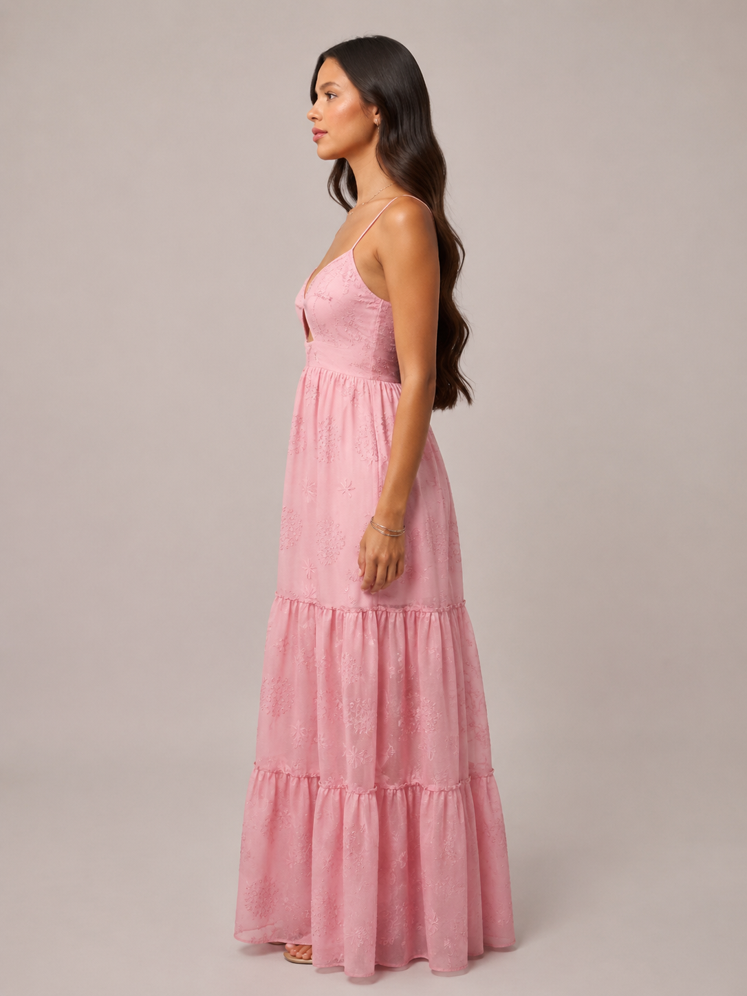 Vestido Longo Rosa Encanto Delicado